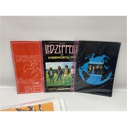 Approximately one hundred and fifty football programmes including Hull City and Scarborough F.C, together with three programmes of 1970s concerts by Led Zeppelin and Status Quo

