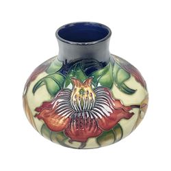 Moorcroft vase, of squat baluster form, decorated in Anna Lily pattern, by by Nicola Slaney, circa 1998, H17cm