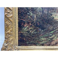 Joseph Mellor (British 1850-1885): 'Path through the Wood - Horsforth', oil on canvas signed, titled verso 44cm x 34.5cm 