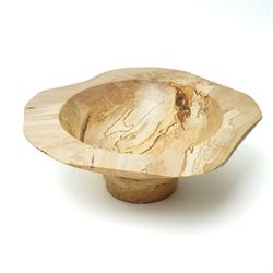 Set of four turned bowls, comprising Sycamore, Yew, Spalted Beech and Laburnam examples, the sycamore having resin with copper leaf inclusions to rim, by Chris Redfearn of Halifax, signed to base, tallest H16cm, largest D39cm (4)