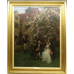  Charles Haigh-Wood (British 1856-1927): 'Under the Apple Blossom', oil on canvas signed 103cm x 79cm  