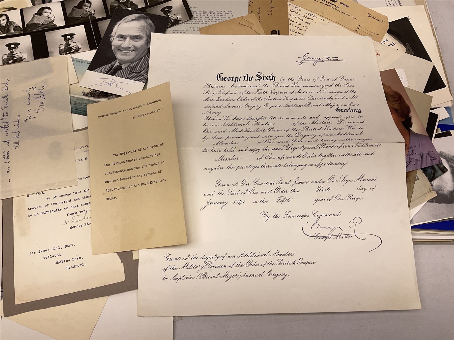 Over five-hundred and fifty autographs and signatures on cards, letters, posters, a book, photographs etc including Jefferson Davis, Lyndon B. Johnson, Orson Welles, Mary Pickford, Mickey Rooney, Peter O'Toole, Julie Andrews, Debbie Reynolds, Diana Dors, Alain Delon, Christiaan Barnard, Monica Lewinsky, Clifford Bax, Dom Mintoff, Pierre Trudeau, Margaret Truman, Marie Stopes, Havelock Ellis, Alfred Piccaver, Elisabeth Schumann, James Doolittle, Will Hays, Jesse Lasky, Billie Whitelaw, Megan Lloyd George, Leni Riefenstahl, Princess Anne & Captain Mark Phillips, Princess Alexandra of Kent & Angus Ogilvy, Prince & Princess Michael of Kent, Laurence Olivier, Leslie Caron, Lillian Hellman, Roddy Doyle, Max Mosley, Charlton Heston, Jerry Lewis, Jeremy Brett, Tallulah Bankhead, Russell Braddon, Marc Chagall, Roy Jenkins, Beatrice Webb, Olave Baden-Powell, Samuel Hoare, Leslie Hore-Belisha, Amelita Galli-Curci, Joan Miro, Tony Blair, Beryl Cook, Giles etc