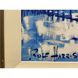 Rolf Harris (Australian 1930-): 'Mending the Nets' 'Mont Sainte Victoire - Homage to Cezanne' and 'Christmas Eve in the Snow', three limited edition giclee prints signed and numbered 53/295, 206/295 and 145/196, max 44cm x 60cm (3)