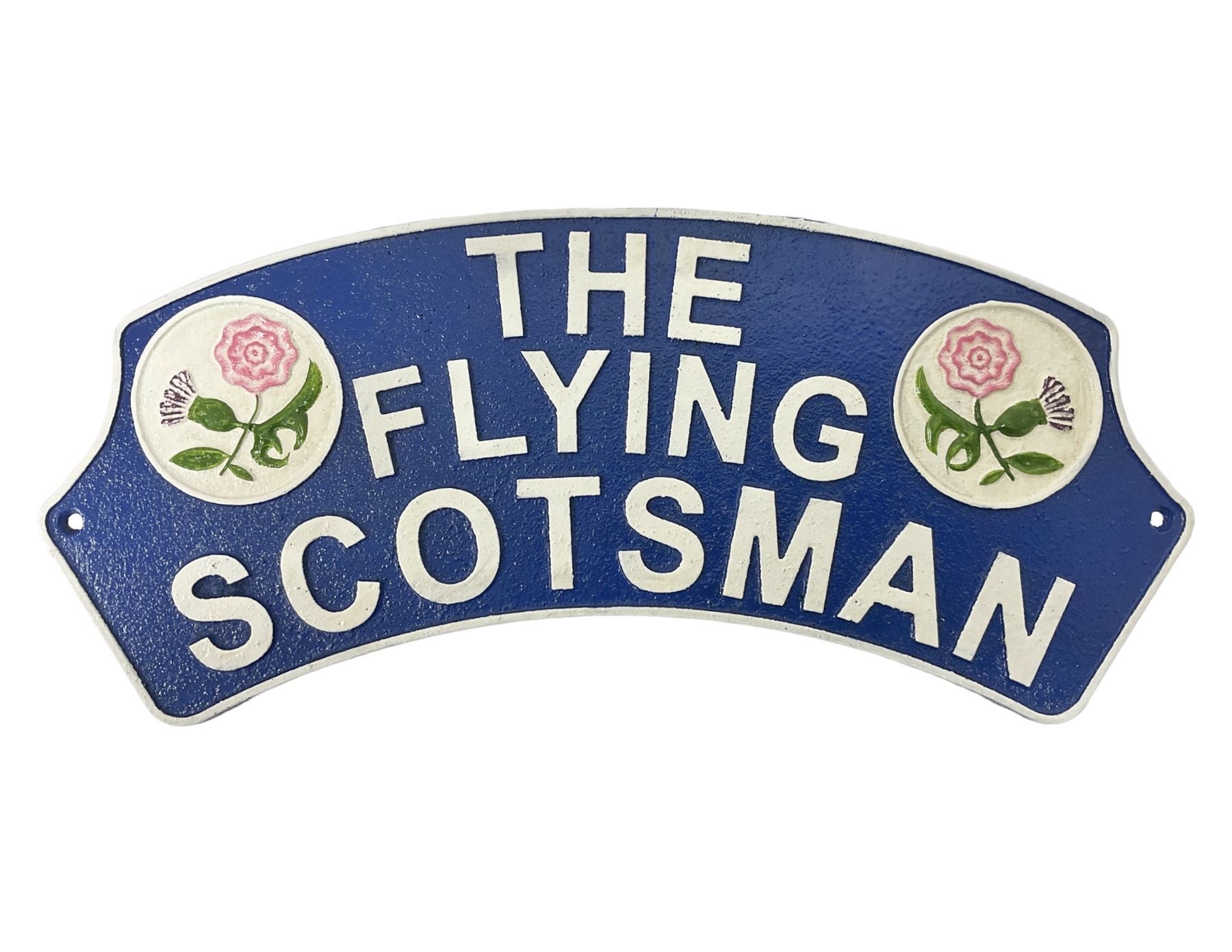 Cast metal sign 'The Flying Scotsman', W40cm