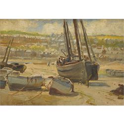 George Edmund Butler (British 1872-1936): Beached Boats at Whitby, oil on board unsigned, ...