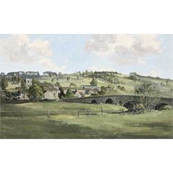 Claude Horsfall (British 1907-2003): 'Kildwick near Keighley', oil on board signed, titled with artist's address verso 36cm x 58cm