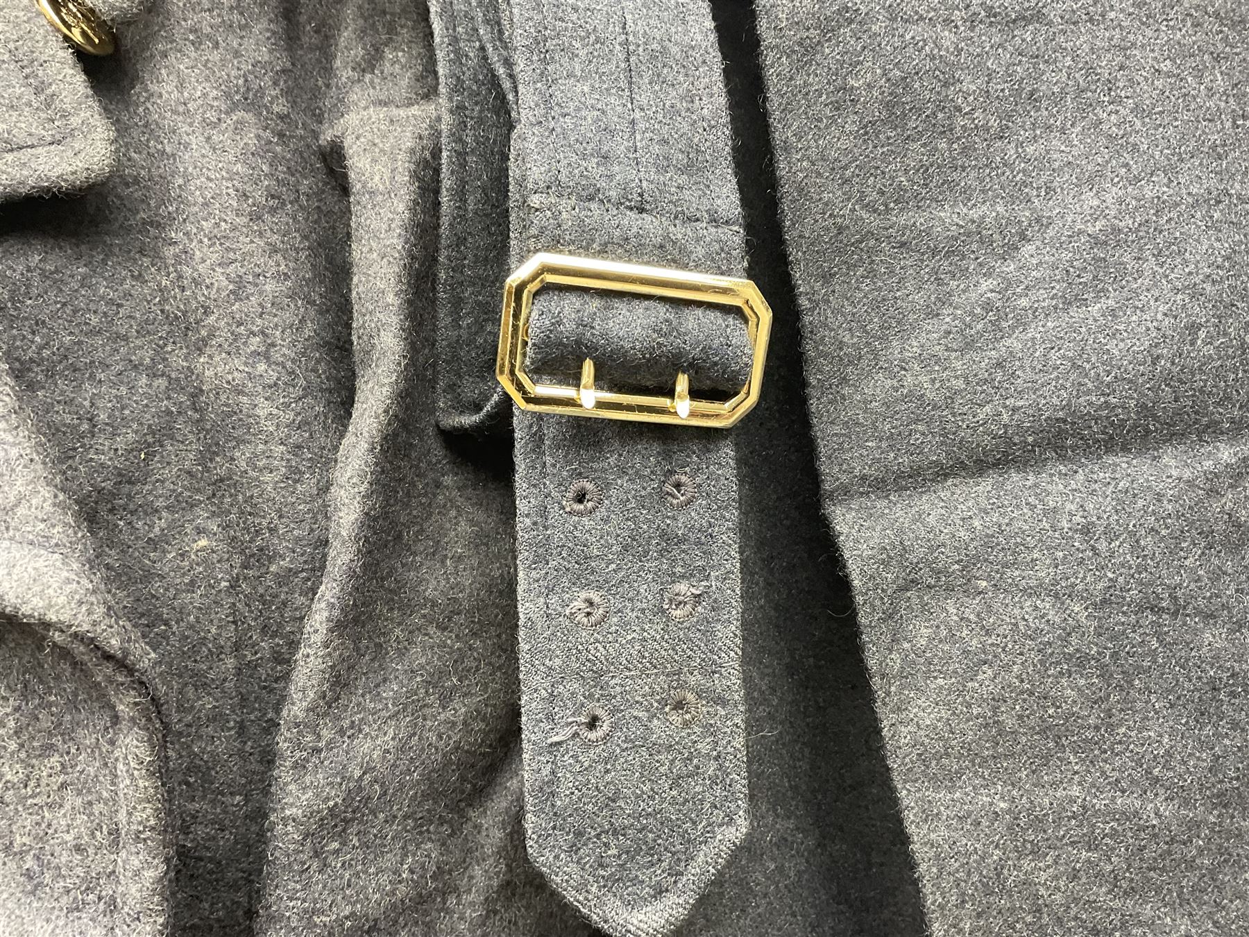 British RAF uniform, including jacket and trousers, modern RAF uniform buttons and a collection of reproduction wartime newspapers