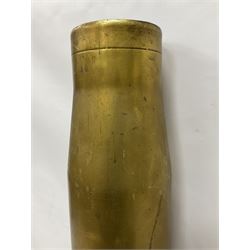 Large brass shell case, H70cm