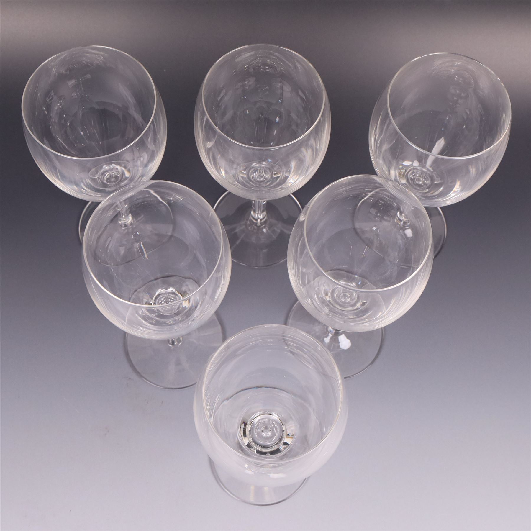 Dartington Crystal Charlotte suite for six, comprising wine, flutes, goblets and water glasses, all with boxes 