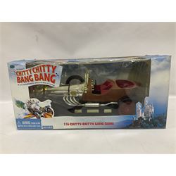 Collection of Chitty Chitty Bang Bang figures and model cars both loose and boxed, to include ‘Truly Scrumptious and Jeremy’ blister pack signed by Adrian Hall