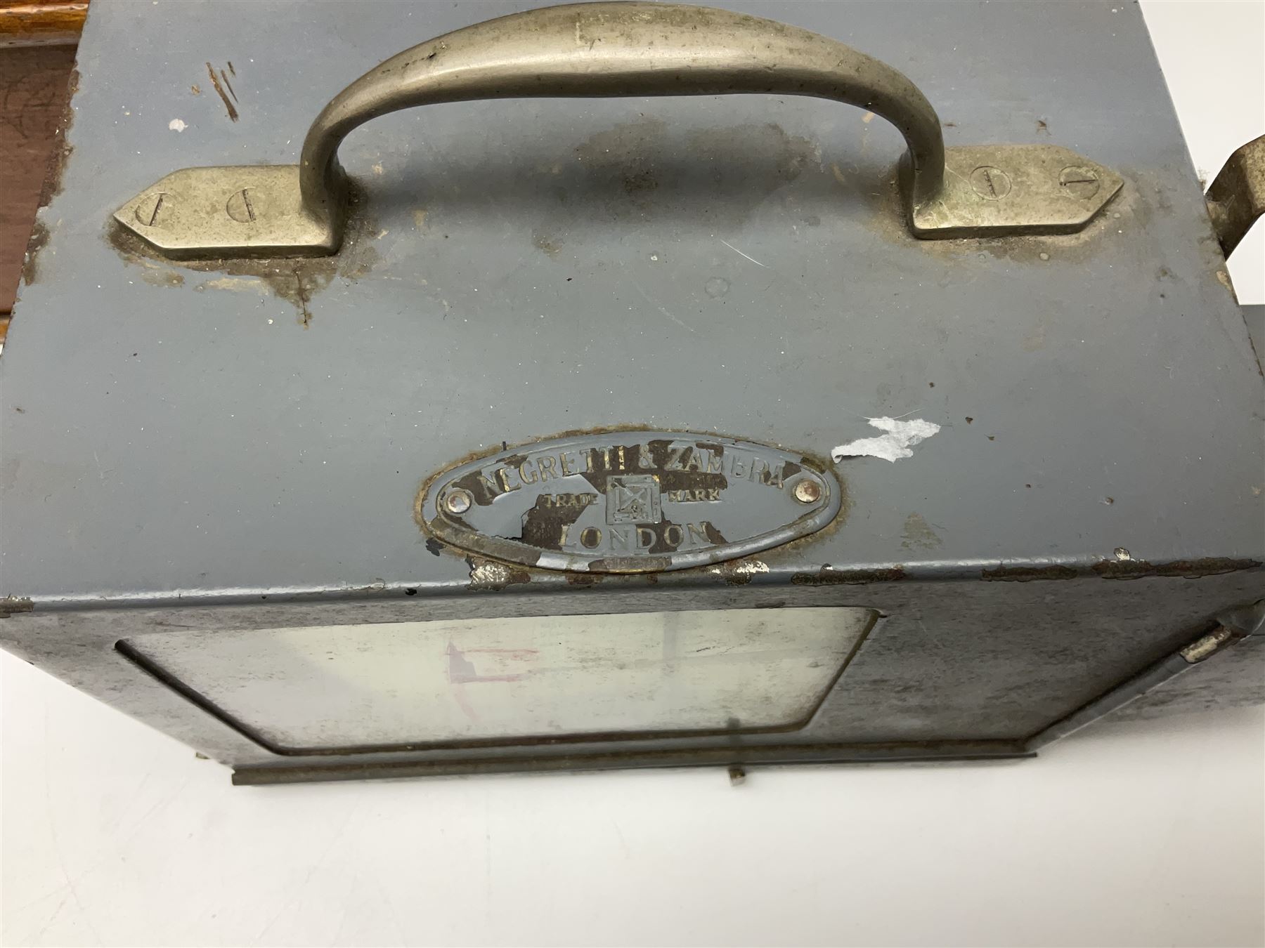 Collection of textile equipment, comprising, Goodbrand & Co. mahogany and brass yarn tester, Negretti & Zambra barograph and two sets of precision scales