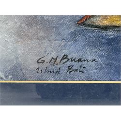 G M Buana (Balinese 20th century): 'Ubud Bali' Fish, mixed media signed and titled 36cm x 42cm