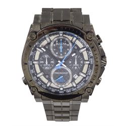 Bulova Precisionist 300 meters gentleman's stainless steel chronograph quartz wristwatch, ...