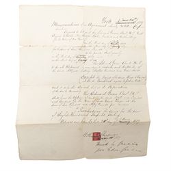 Yorkshire manorial interest - collection of 18th and 19th century vellum and paper court copyhold, admittance, surrender and lease documents relating to the Manor of Dunnington and Dunnington Hall, the Manor of Riccall with Newbald and Cawthorpe, and the Manor of North Duffield with the Members, together with similar documents for Warthorpe Hall, Allerthorpe Hall, Murton and surrounding areas, many retaining original seals, in one box