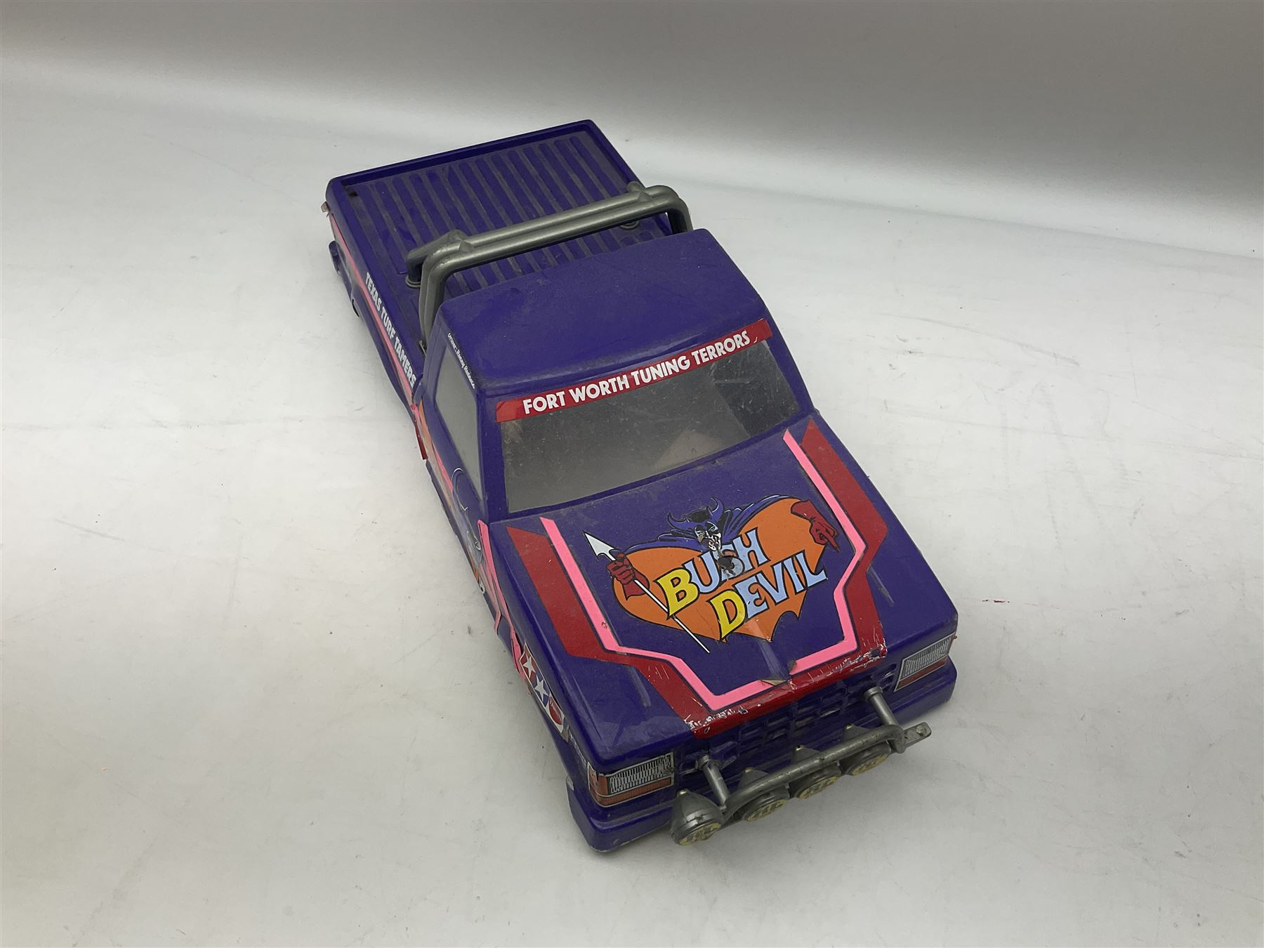 Tamiya ' Bush Devil ' radio controlled truck, with original box, with radio gear and acoms transmitter, and a few accessories, untested