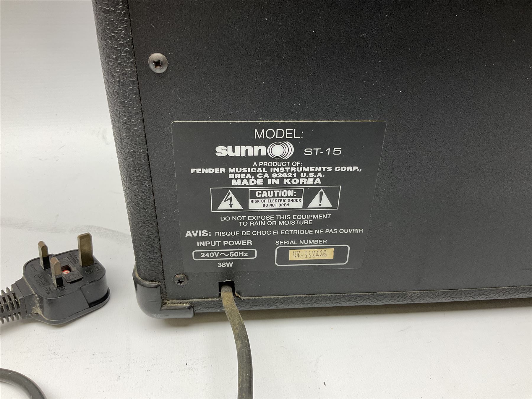 Westfield sunburst Les Paul style six-string electric guitar with ivory coloured trim L101cm; with Sunn ST-15 amplifier, serial no.VK-112435 (2)