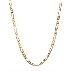 9ct gold figaro link necklace, hallmarked 