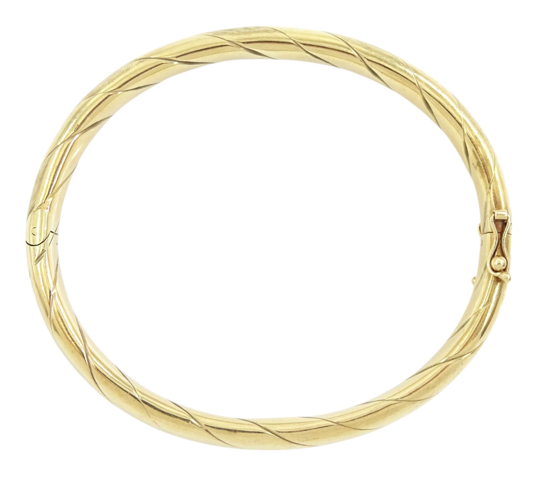 9ct gold hinged bangle, hallmarked