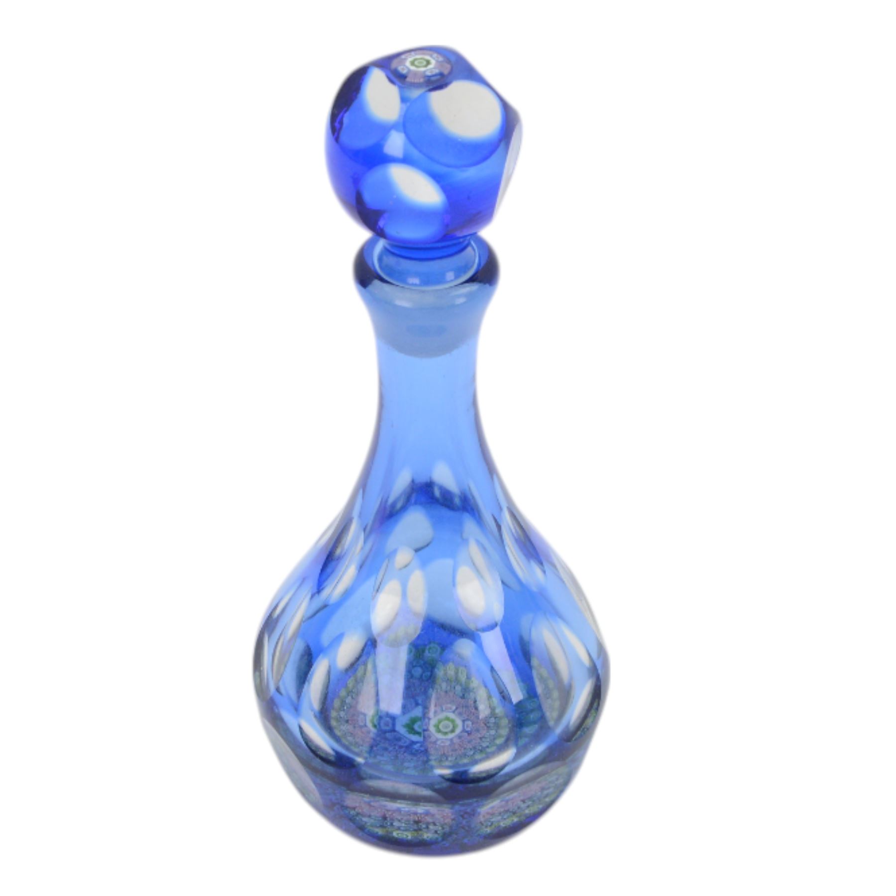 Perthshire Crieff millefiori glass scent bottle, together with a Caithness glass paperweight and another paperweight 