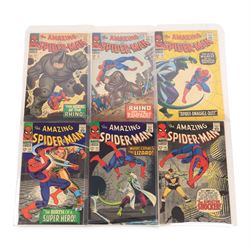 Ten  'The Amazing Spider-Man' comic books, spanning years 1966-1967, comprising issues #41-#50
