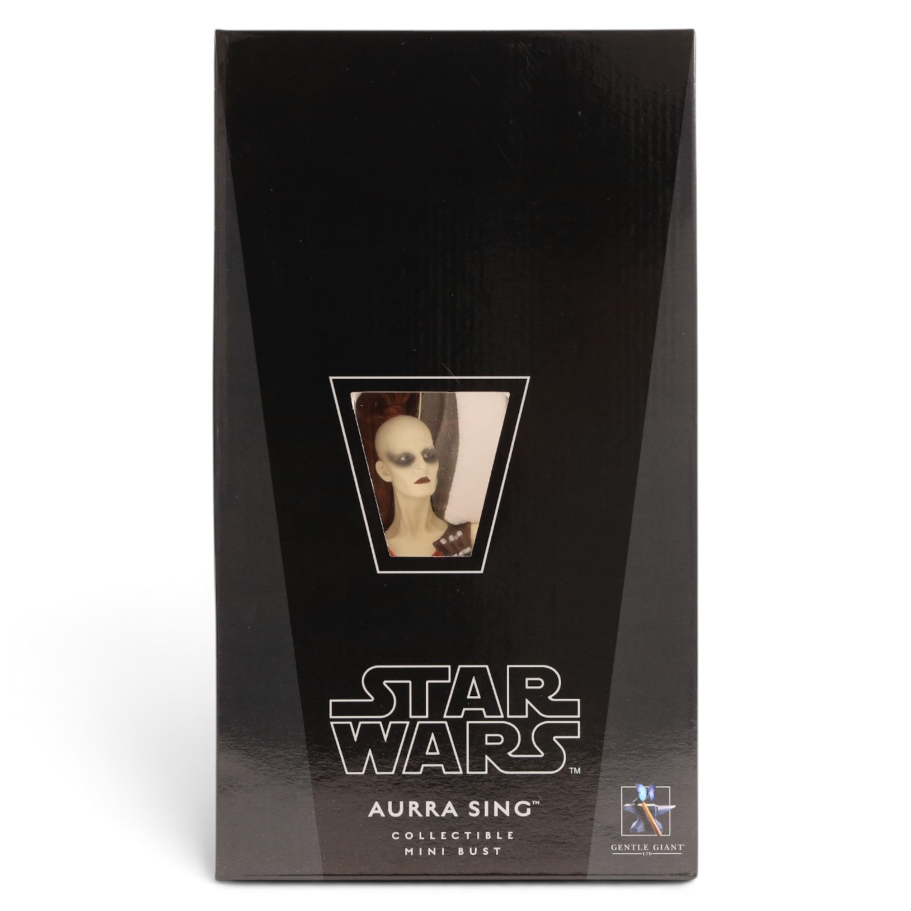 Three limited edition Gentle Giant Star Wars Episode I The Phantom Menace collectible mini busts, comprising Aurra Sing no.685/1800, 2012 Premier Guild Exclusive Jar Jar Binks with W.Wald Deluxe Busts and 2014 Premier Guild Gift Princess Amidala