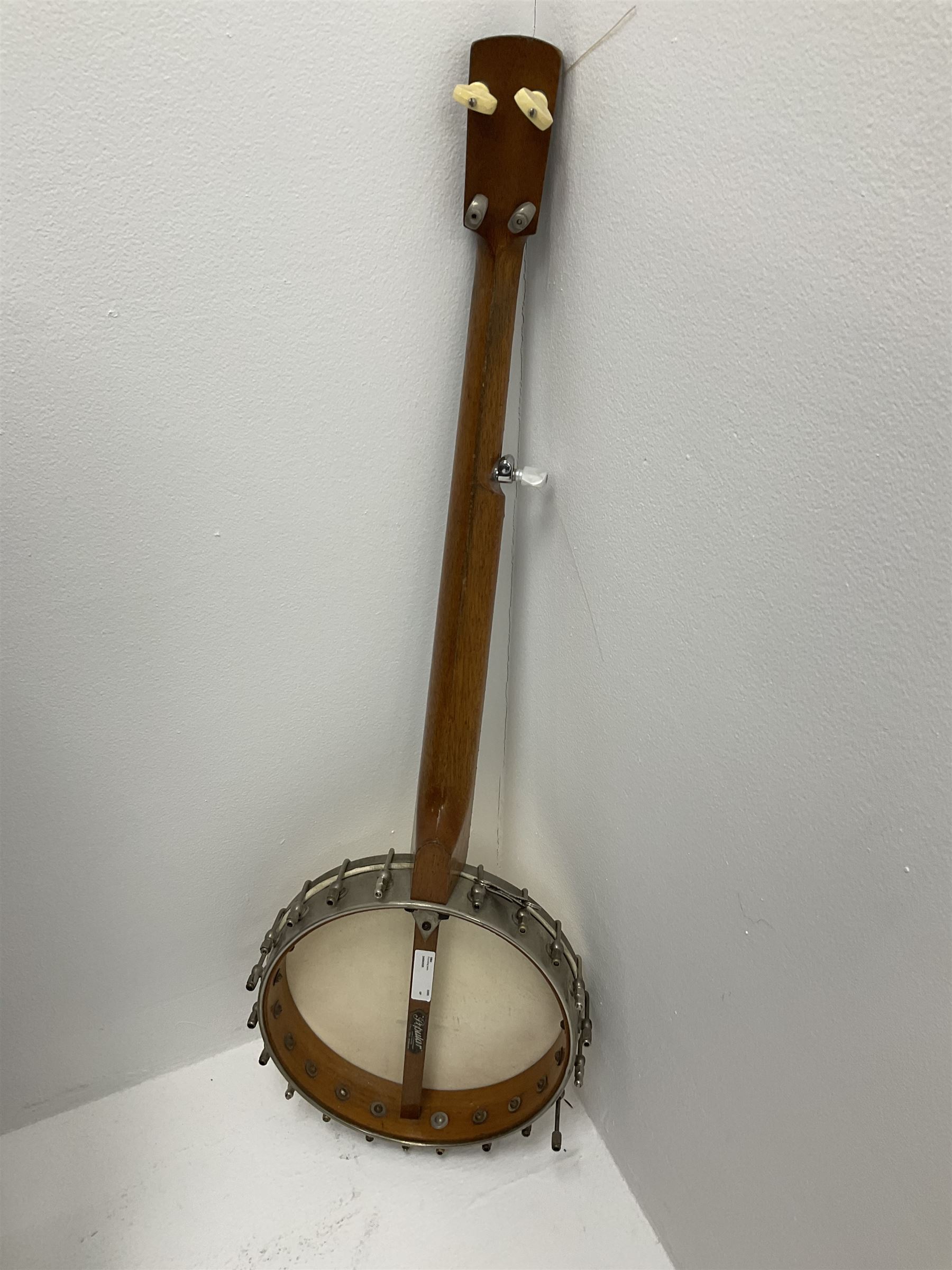 Windsor Popular Model five-string banjo, impressed mark and maker's label L88cm