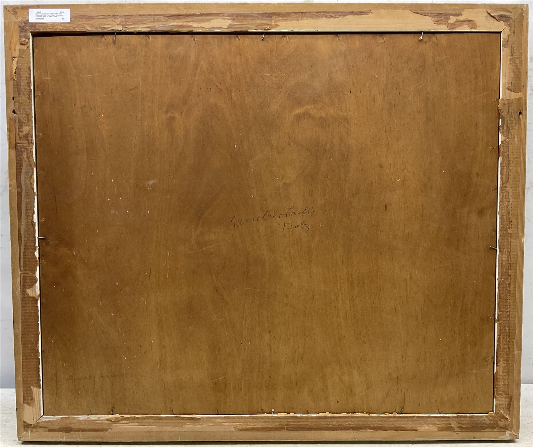 William Augustus Rixon (British 1880-1936): 'Manorbier Castle - Tenby' Wales, oil on board signed and dated '32, titled verso 49cm x 59cm
