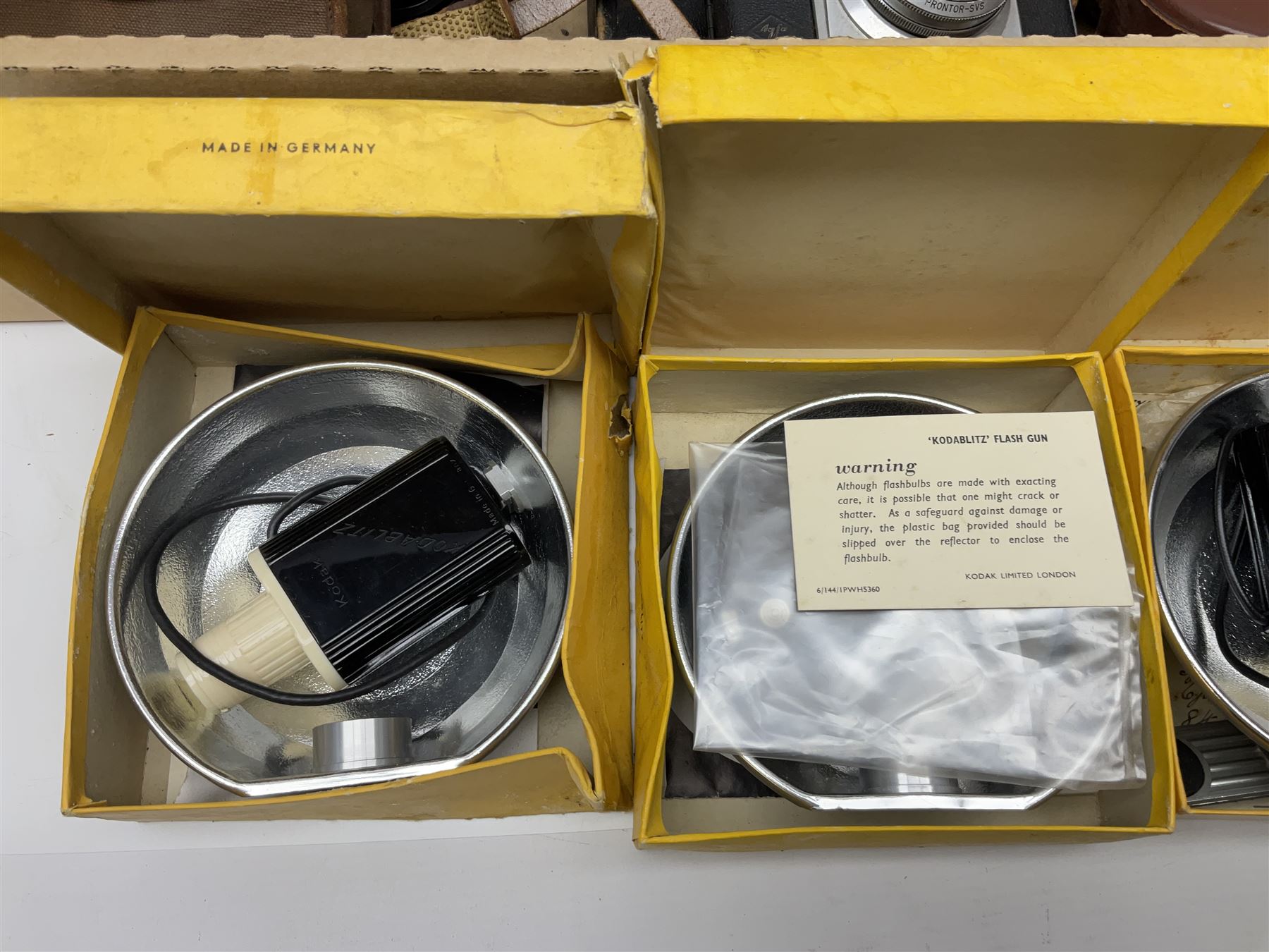 Corfield Periflex Gold Star camera body with Lumax 1:2:4 50mm lens, and other camera bodies and equipment