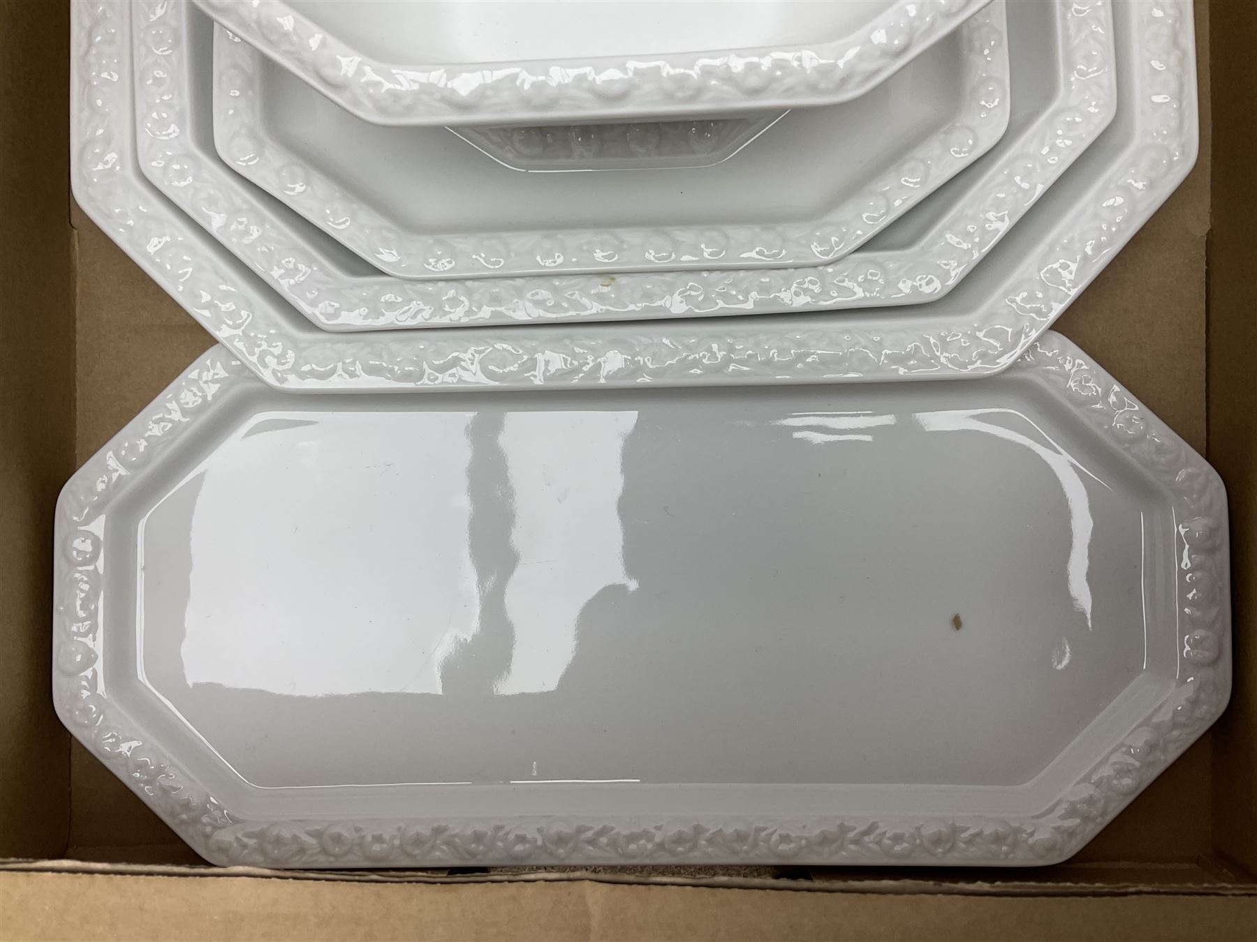 Rosenthal Classical Rose tea and dinner service for eight, including teapot, coffee pot, milk jug, covered sucrier, cups and saucers, dinner plates, serving dishes etc 