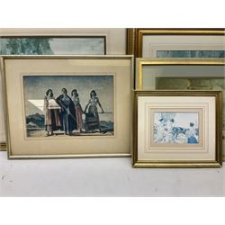After Sir William Russell Flint (Scottish 1880-1969): 'Negro Dancers – Victoria Ora and Serafina' and 'Basket Makers', pair colour prints together with 7 others after the same hand max 24cm x 35cm (9)