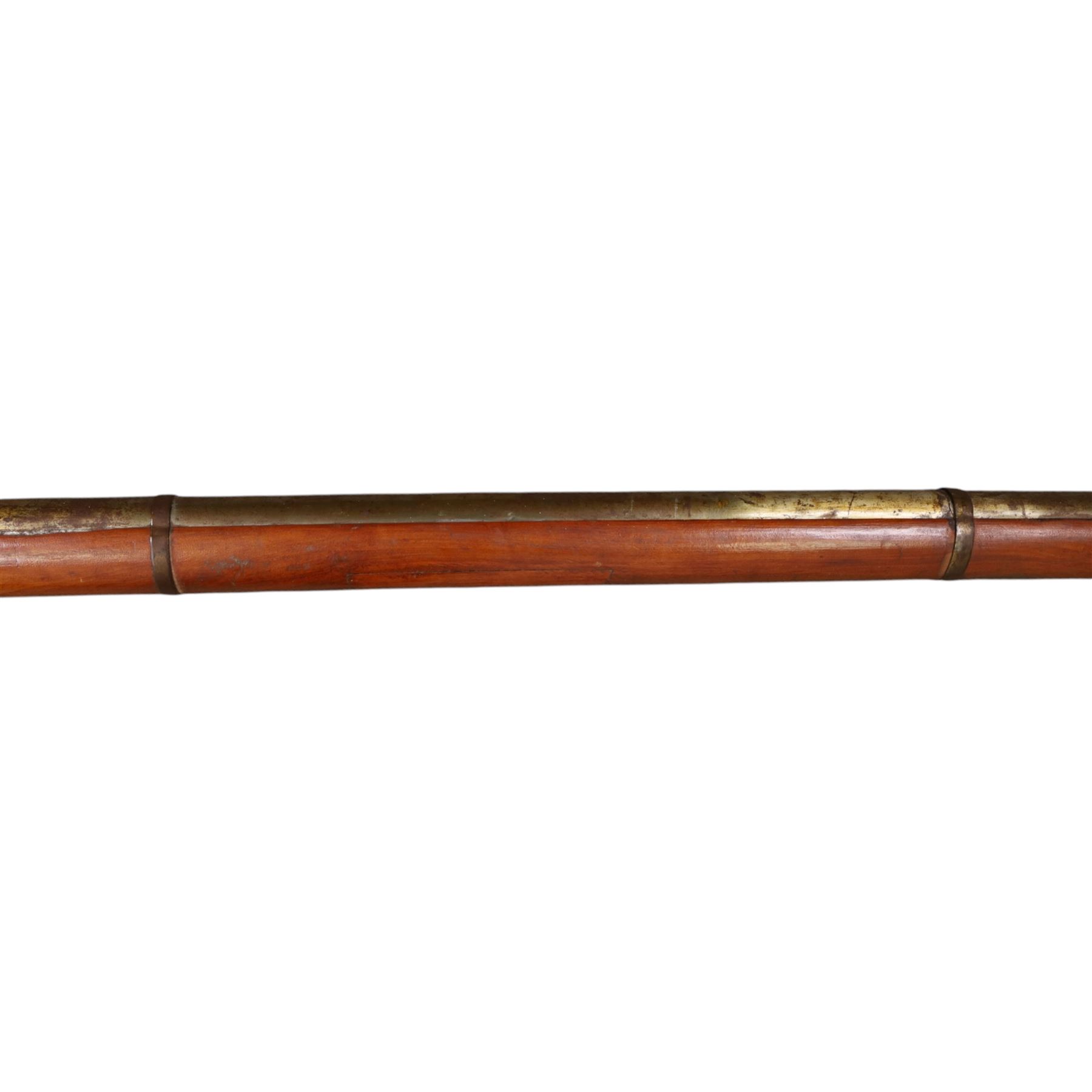  Indian matchlock jezail from the Royal Jaigarh Fort, Jaipur, the plain 69 inch barrel with flared muzzle, stamped to breech 'JPR/EXR/2/3808' on a full wooden stock, overall length 239cm, together with certificate of authenticity on Rajmahal Palace Office headed paper, dated 11th March 1978