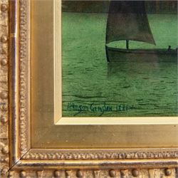 John Atkinson Grimshaw (British 1836-1893): Whitby from Scotch Head, oil on board signed and dated 1886+, 24cm x 37.5cm 
Provenance: private collection, purchased David Duggleby Ltd 8th December 2014 Lot 75; David Duggleby Whitby 14th September 2004 Lot 249; Phillips Leeds 16th November 1999 Lot 321. Sold together with a copy of the Phillips catalogue, which reads: 
