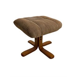 Contemporary lounge chair with matching footstool