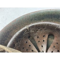 WWII Italian steel helmet with liner and chin strap