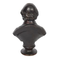 Cast metal bust of Gladstone with a bronze finished, H23cm