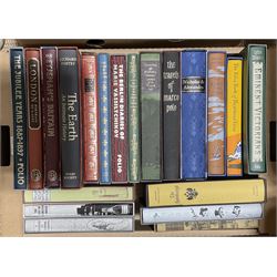 Folio Society - twenty volumes including London Portrait of a City; The Earth; The Siege of Quebec; Journals of the Western Isles; The Travels of Marco Polo; Nicholas & Alexandra; Eminent Victorians; The Marx Brothers; The Hadsburgs etc; all in slip cases