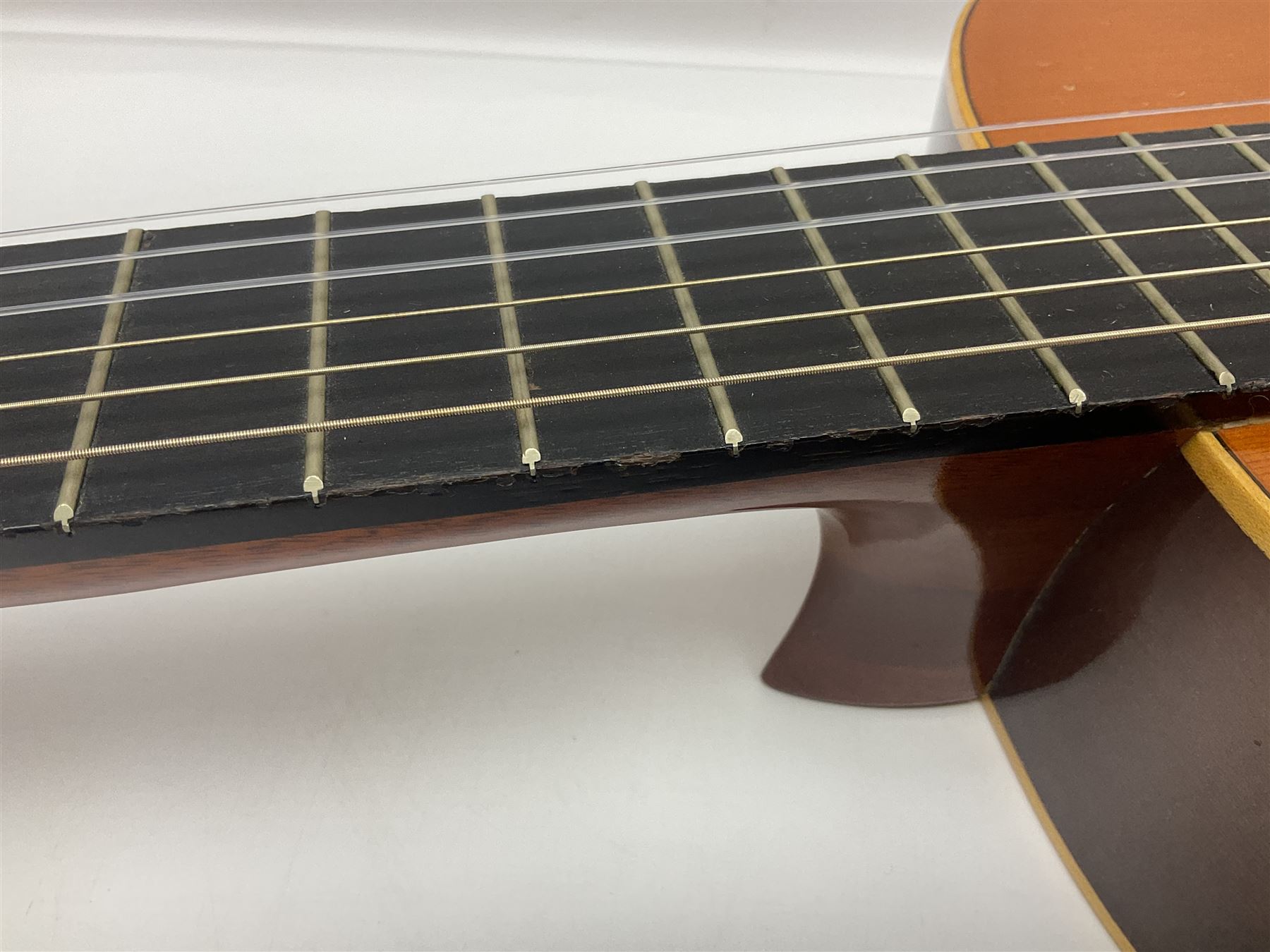 Harmony Model H6360 acoustic guitar in mahogany with spruce top, L103cm overall; and 1970s B&M (Barnes & Mullins) Concert Grande acoustic guitar, L101.5cm overall; each in hard carrying case (2)