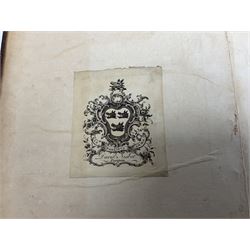 Nisbet Alexander: A System of Heraldry Speculative and Practical with the True Art of Blazon According to the Most approved Heralds in Europe[...], R. Fleming, Edinburgh, 1722, 1742, 2 vols, engraved plates, full calf binding re-backed using original boards 
