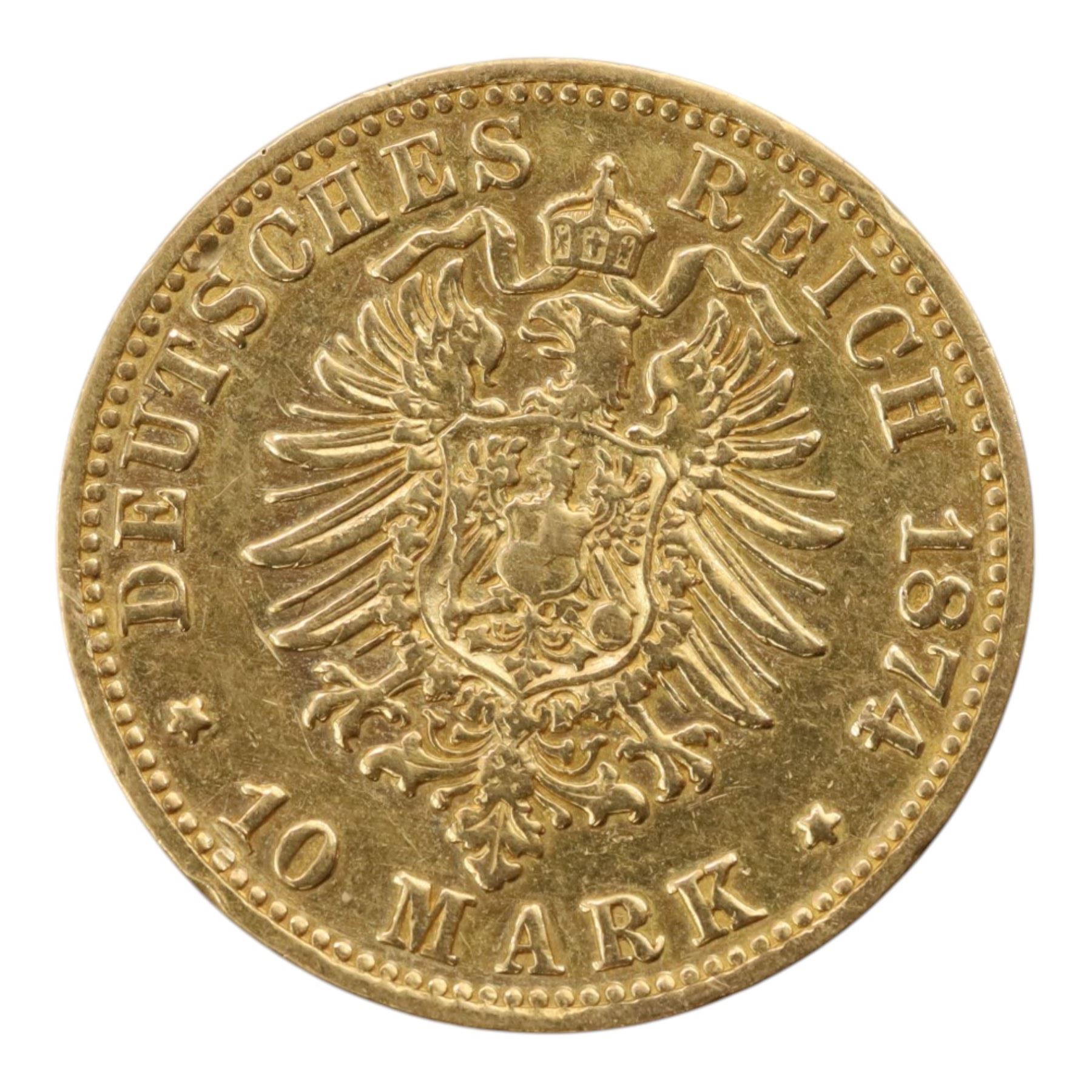 Prussia Wilhelm I 18740 gold ten mark coin