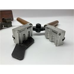 Three modern bullet moulds comprising Lee double cavity .44 calibre, boxed with instructions; and two Lyman .38 calibre; all in unrelated 19th century mahogany box