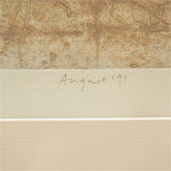 Freya Payne (British 1968-): 'Fallen Angel', limited edition colour etching signed titled and numbered 1/4 in pencil 45cm x 61cm