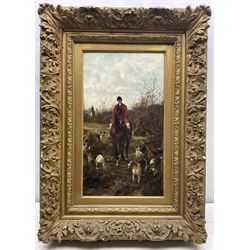 Heywood Hardy (British 1842-1933): Huntsman and Hounds in Rough Country, oil on canvas signed and dated '93, 45cm x 26cm
Provenance: private collection purchased by the vendor Sotheby's 14th December 1988, Lot 101