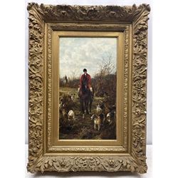 Heywood Hardy (British 1842-1933): Huntsman and Hounds in Rough Country, oil on canvas signed and dated '93, 45cm x 26cm
Provenance: private collection purchased by the vendor Sotheby's 14th December 1988, Lot 101