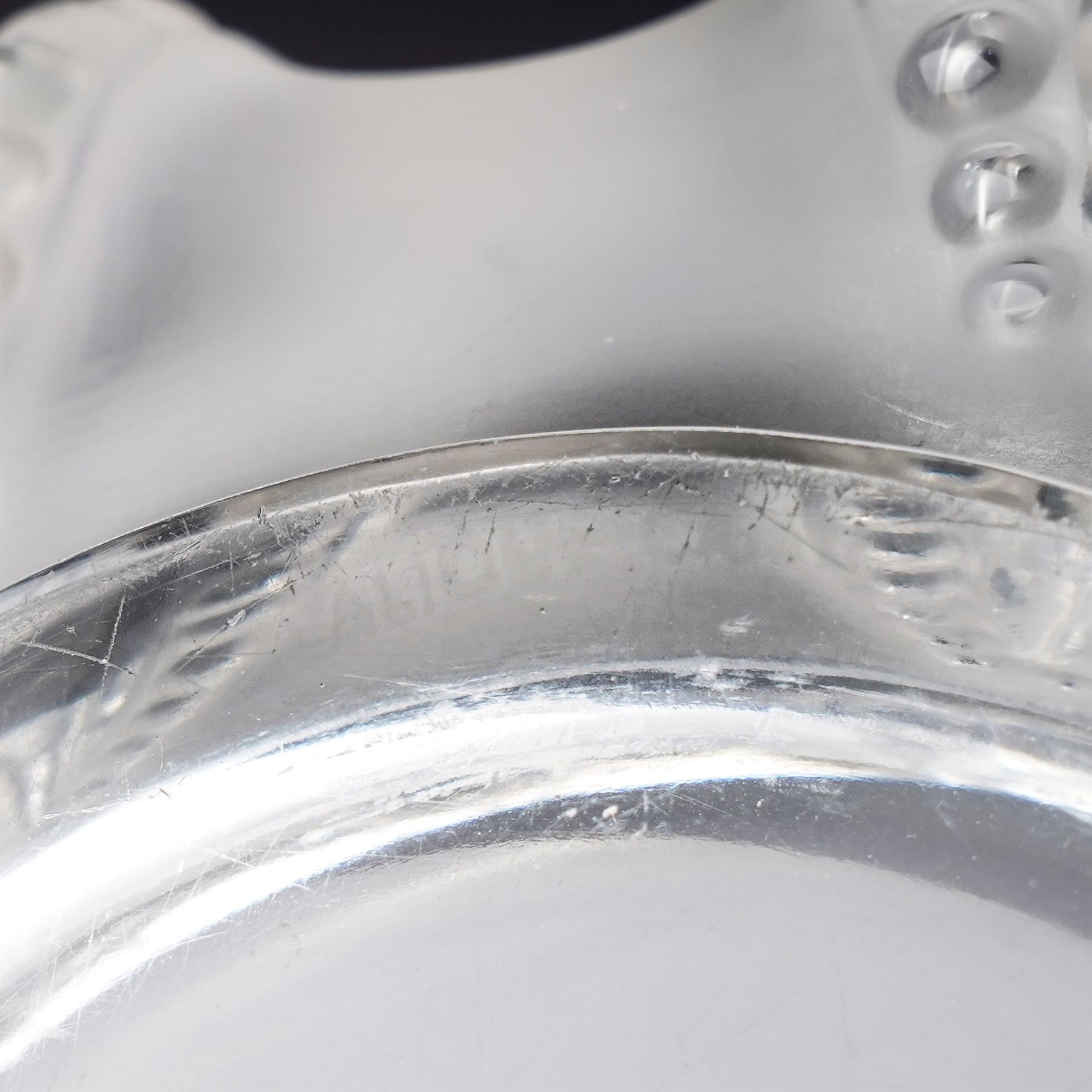 Lalique 'Cannes' octopus frosted and clear glass cigar ashtray inscribed 'Lalique, France'  D18cm