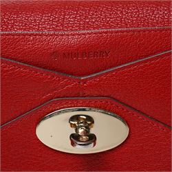 Mulberry - Envelope Long Wallet or Purse, in red glossy goat leather, with envelope-style flap and signature gold-tone Postman’s Lock fastening, the interior fitted with compartments and card slots, W20cm H11cm
