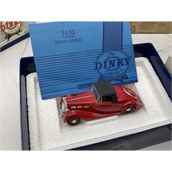 Dinky - Road Grader No.963; with blister box; Majorette Fire Engine No.3096; in window box; seven Matchbox 'Dinky Collection' die-cast models; all boxed; and American Popular Imports Inc. moulded resin fire engine; boxed (10)