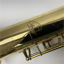 Odyssey Premier straight soprano saxophone l56.5cm; in fitted carrying case with accessories
