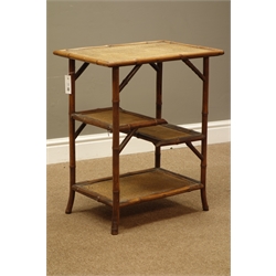  Late 19th century bamboo four tier stand, 55cm x 37cm, H65cm  