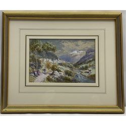 Thomas Charles Leeson Rowbotham (British 1823-1875): 'Pontresina Switzerland', gouache and watercolour signed 12.5cm x 18.5cm