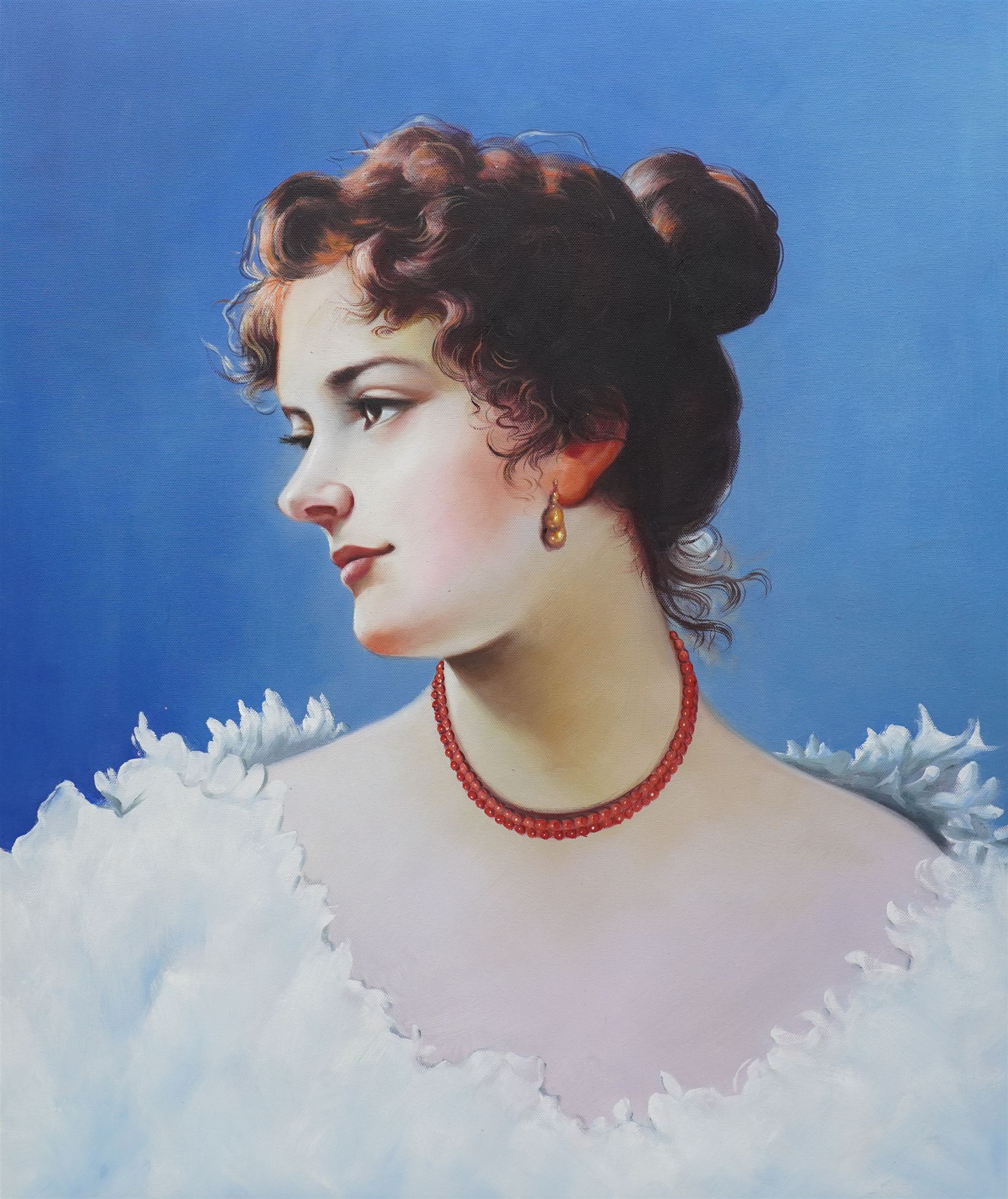 After Eugene de Blaas (Italian/Austrian 1843-1931): Portrait of a Lady, oil on canvas unsigned 61cm x 51cm (unframed)